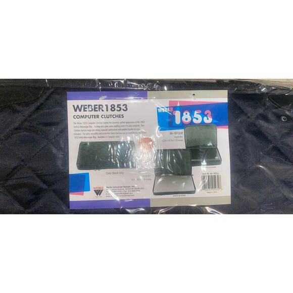 Weber Laptop Computer Case Cover Clutch Padded Black  15.5 X 10.5"X 1.25" NEW - Picture 3 of 7